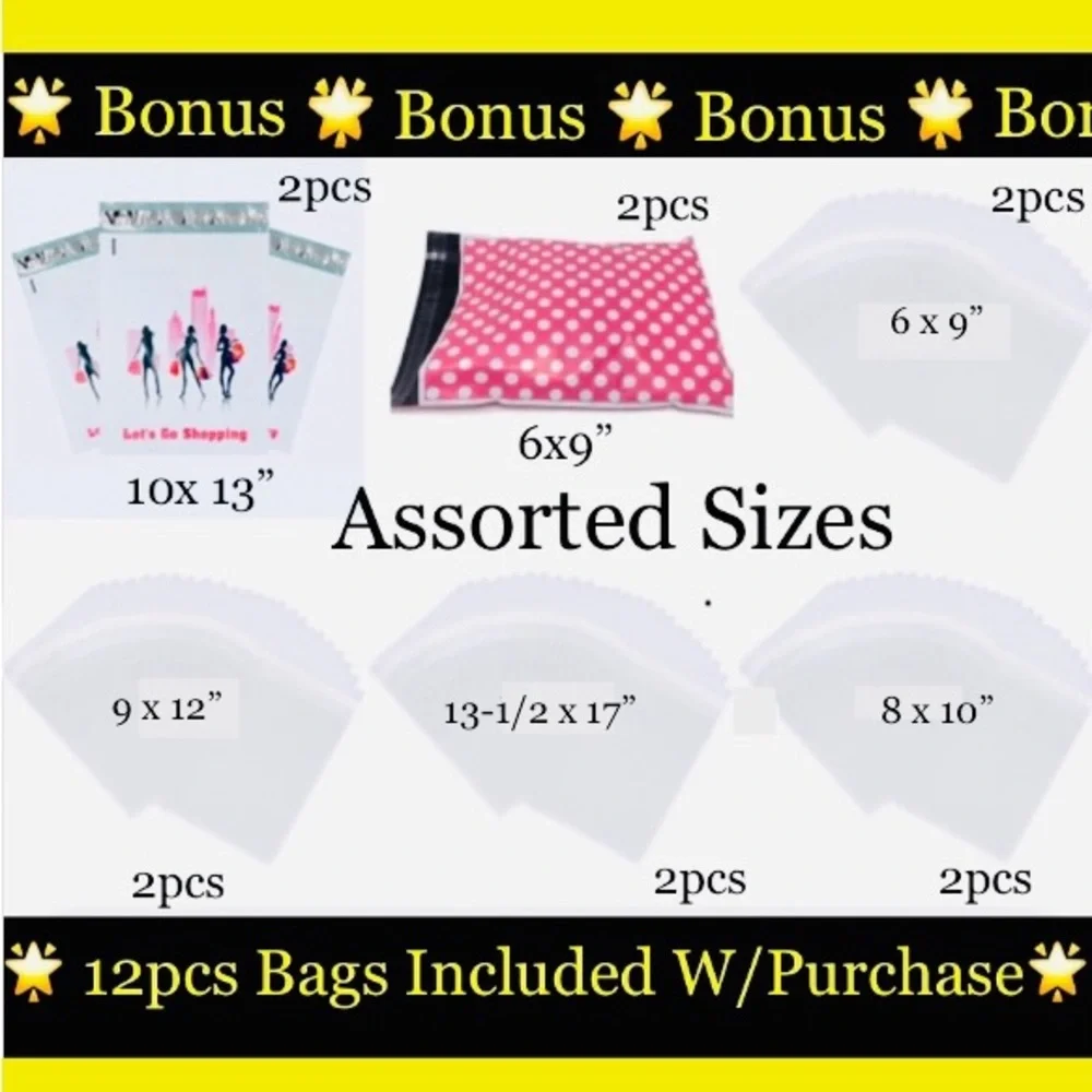 200ct~Thank you Stickers W/Bonus Bags 🌟🆕🌟  (2 For $20)